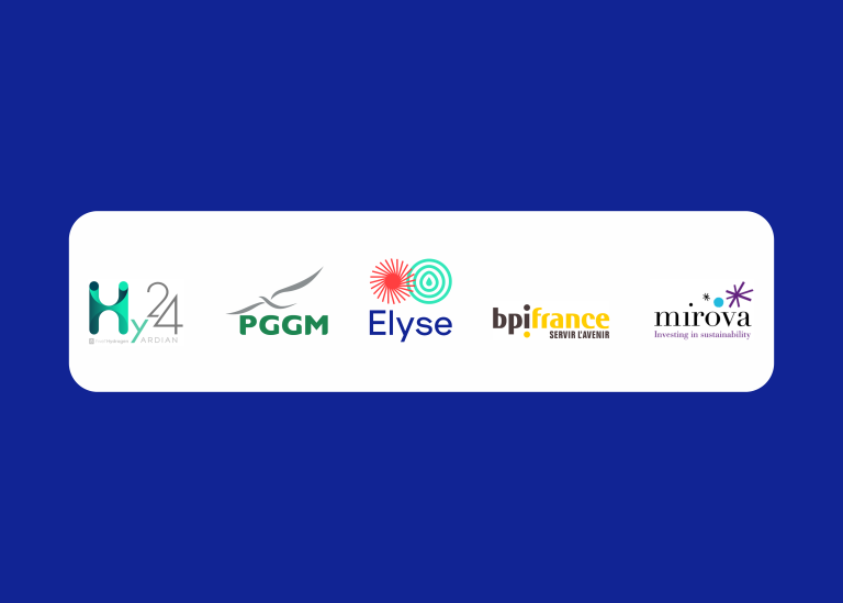 logos d'Hy24, PGGM, BPI FRance, Elyse, Mirova